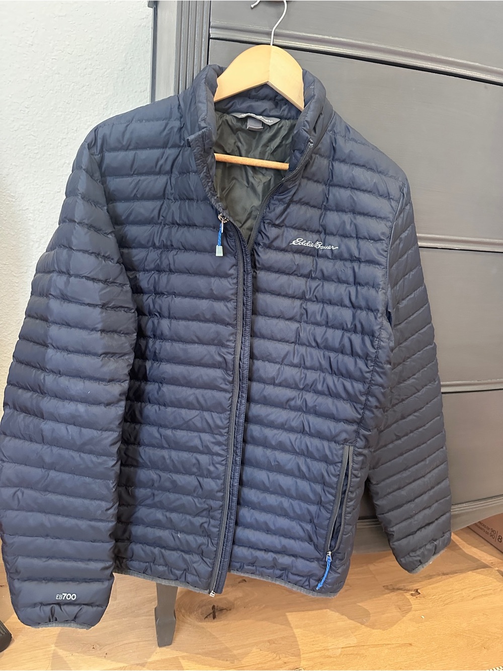 Eddie Bauer Navy Quilted Packable Puffer Jacket